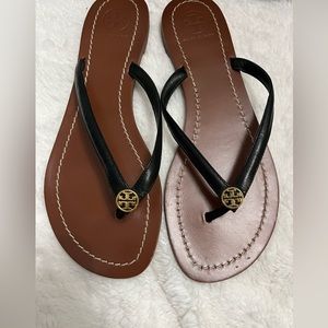 Tory Burch flip flop/sandals. worn a few hours. Need a smaller size No flaws